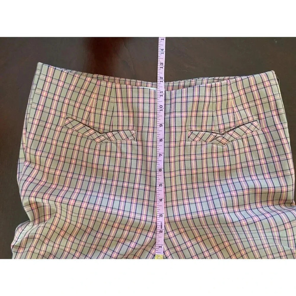 Anthropologie Essential Slim Pant Pink Tan Plaid Trouser Size 10 Career Work - Picture 10 of 14